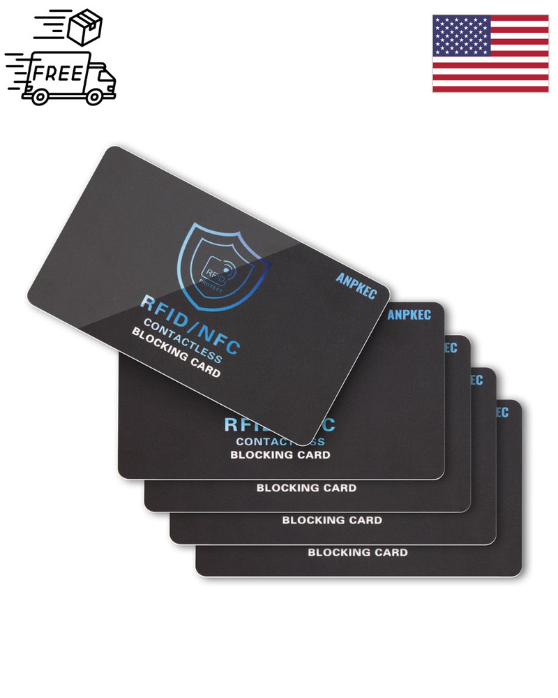 RFID Blocking Card – NFC Contactless Credit Debit Card Protector (5 Pack)