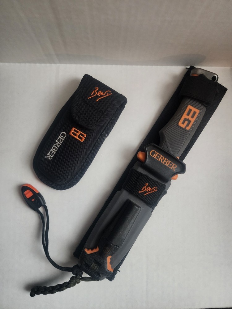 Gerber Bear Grylls Survival Knife Set Folder & Fixed Blade Fire Starter Sheath