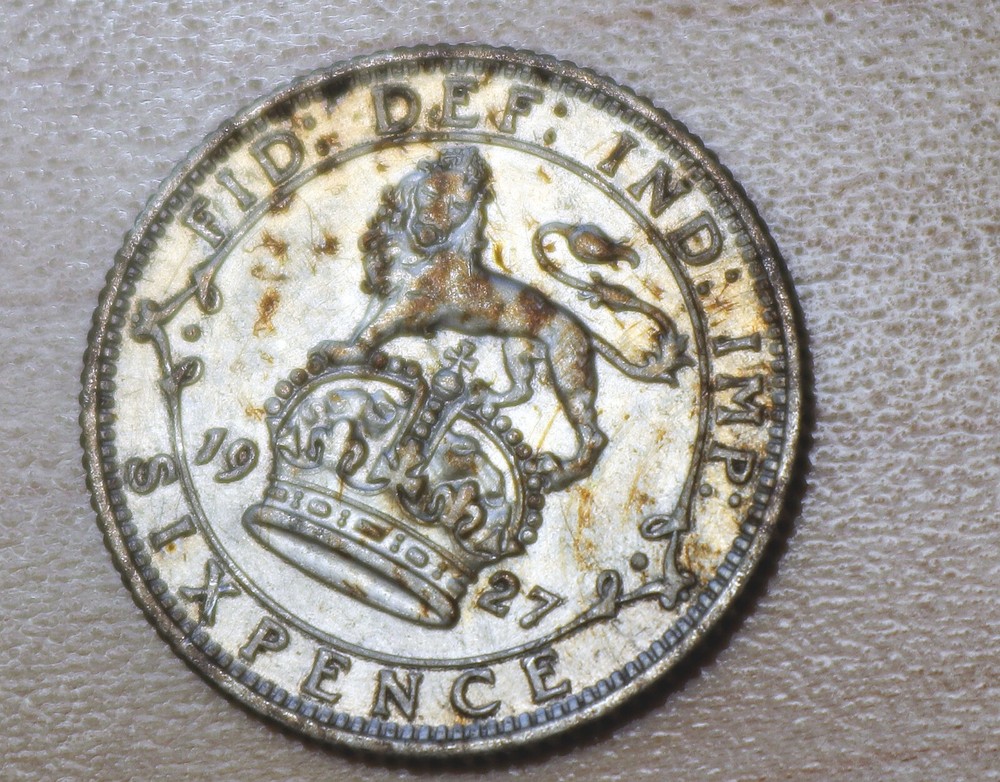 1927 Great Britain 6 Pence Silver