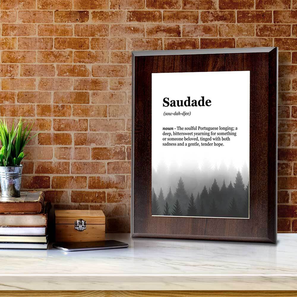 Saudade Definition Decorative Wall Plaque With Easel Acrylic Stand