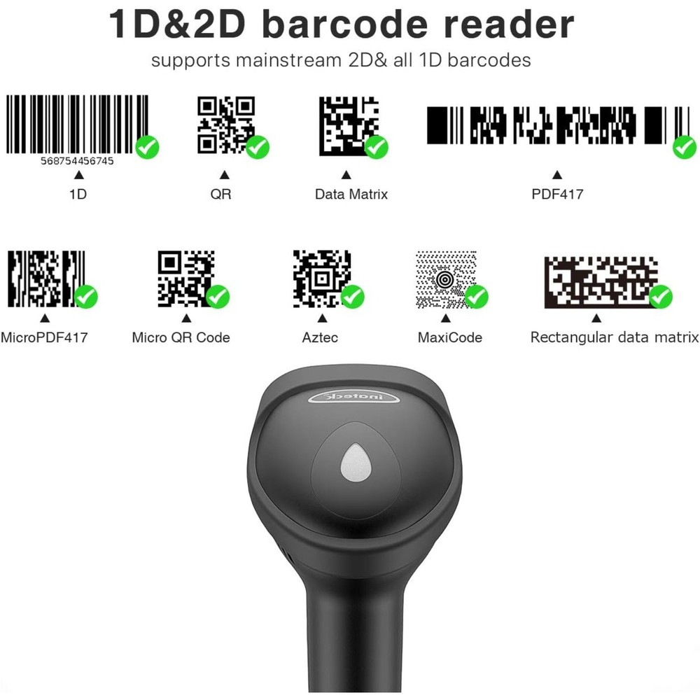 INATECK Barcode Scanner, QR Code Scanner, Read Screen, BCST-51