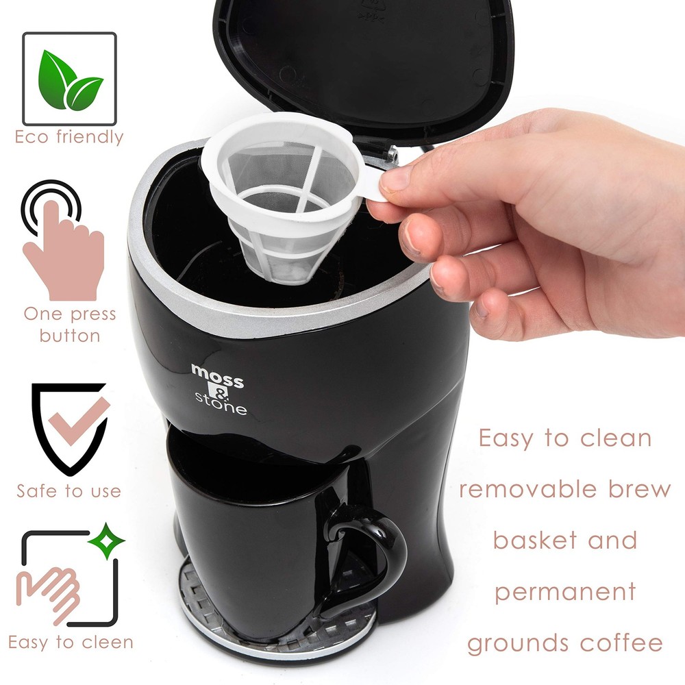 Mini Drip Coffee Maker with 4oz Mug Small Coffee Pot One-Cup Brewing Machine
