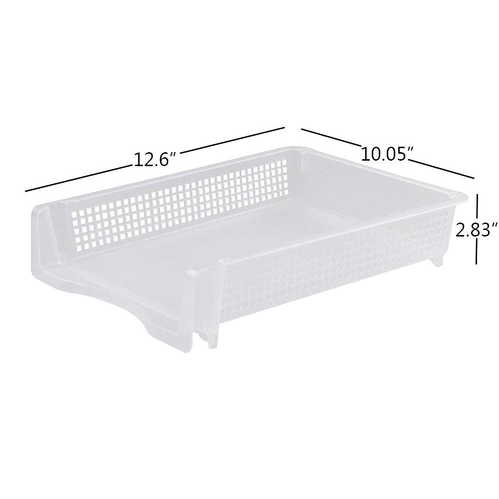 6 Packs Stackable A4 Paper Tray Clear Plastic Desk Letter Tray