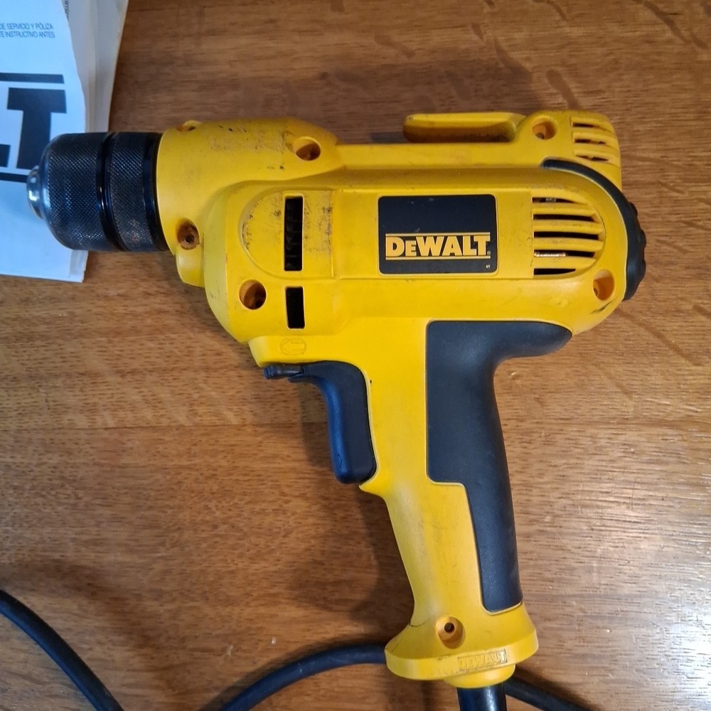DeWalt DWD115K 3/8" Corded Variable Speed Drill 8 Amp Mid-handle w/Case Keyless