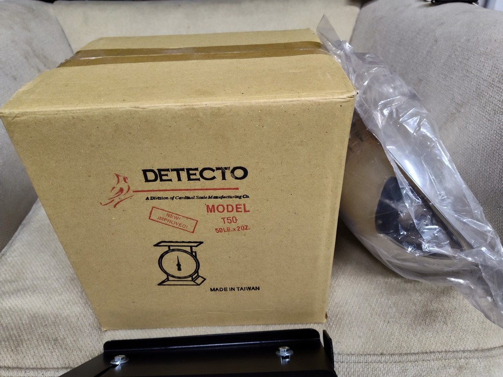 Detecto, T50, Fixed Dial Top Loading Scale with Bowl and stand, 50 lb capacity