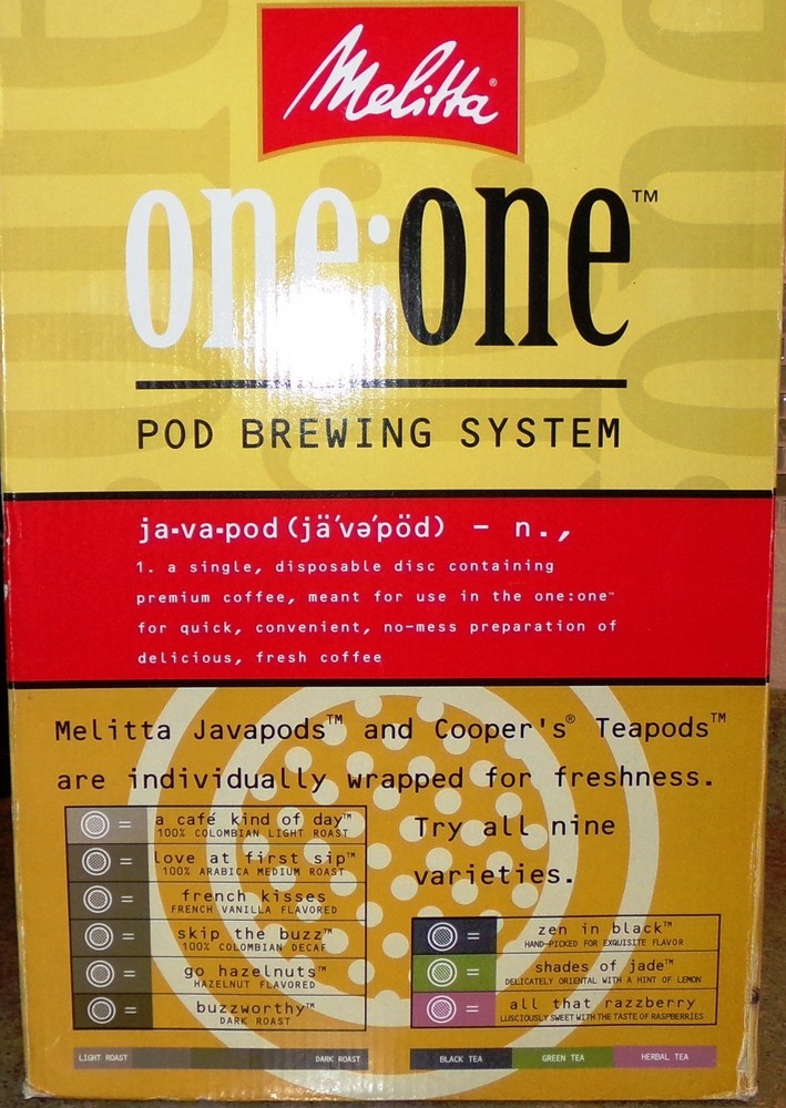 Melitta One:One Pod Brewing System Coffee/tea w/ Java pods New/Open Box TESTED!