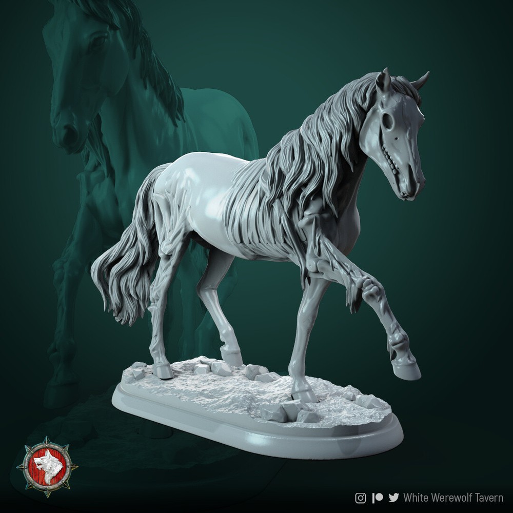 Undead Ghost Horse Miniature | D&D DnD