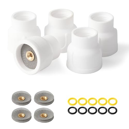 #12 Ceramic (5-Pack) White TIG Welding Cups with 3/32" Diffuser 5-PK