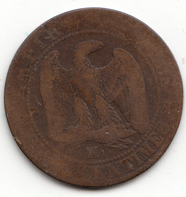 France 5 Centimes 1855 M as shown