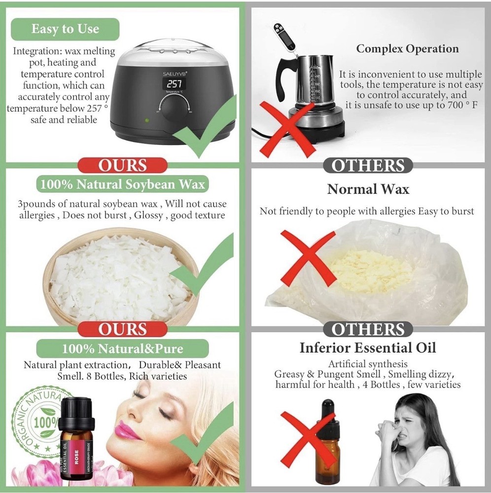 Candle Making Kit Soy Wax Essential Oils Containers Tools Black