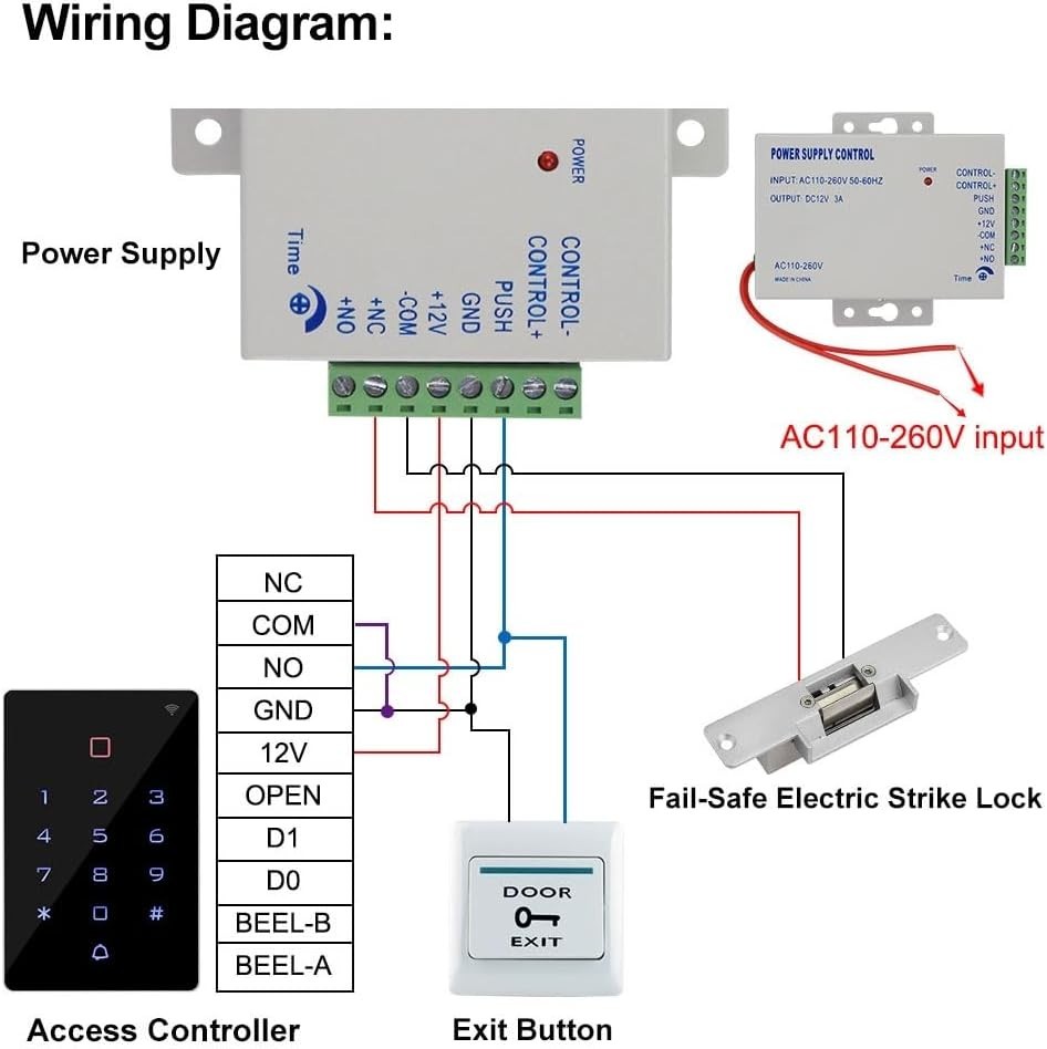 WiFi Tuya APP Access Control System Kit Waterproof RFID Access Control Keypad,
