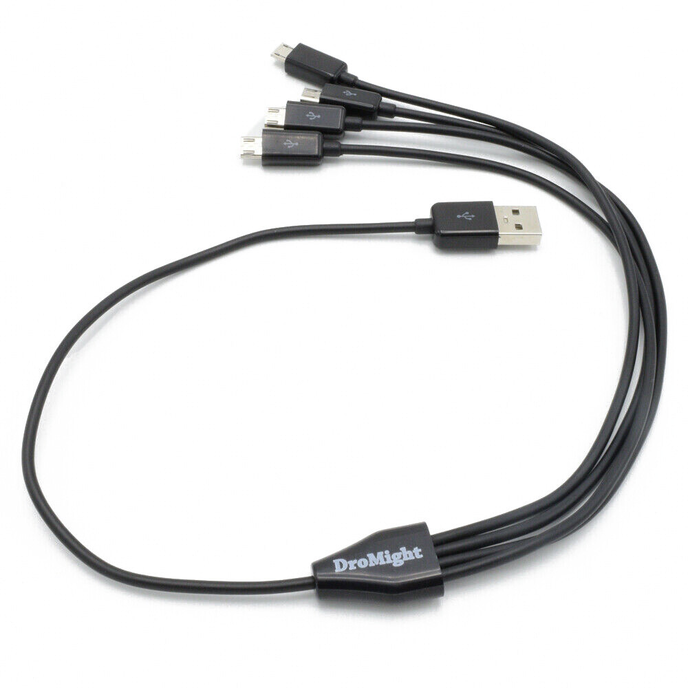 DroMight 20 Inch 4 Port Micro USB-B to USB-A Charging Cable