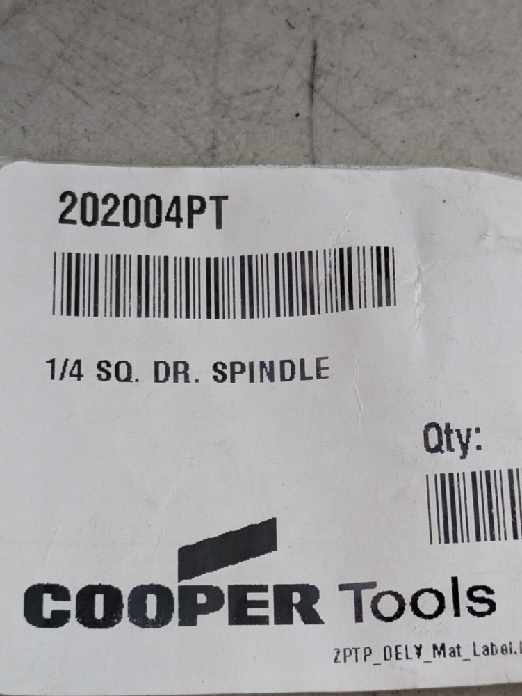 Cooper Tools 202004PT 1/4” Square Drive Spindle Cleco Type