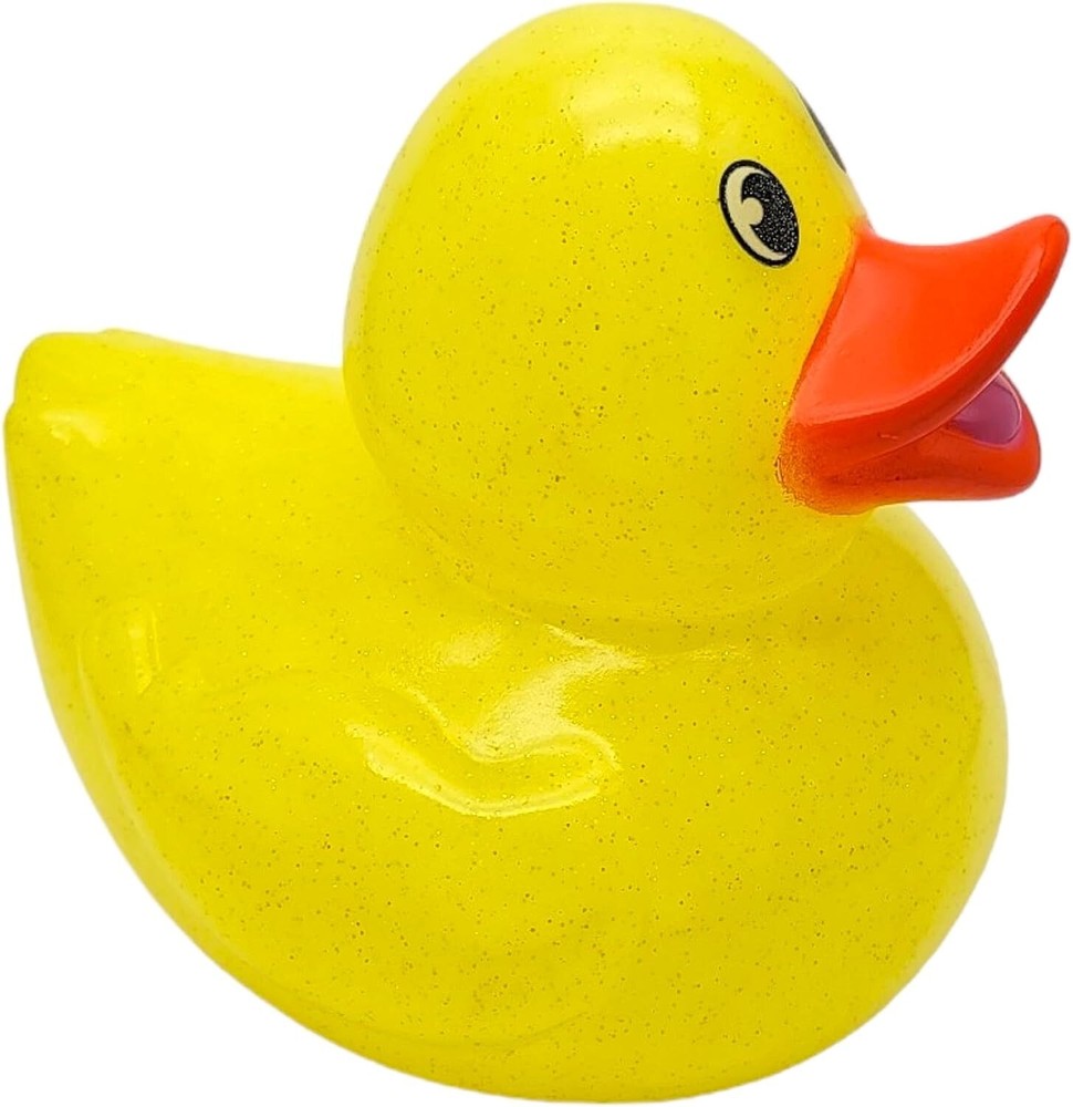 Large 6" Tall Glitter Rubber Duckies (12 Pack)