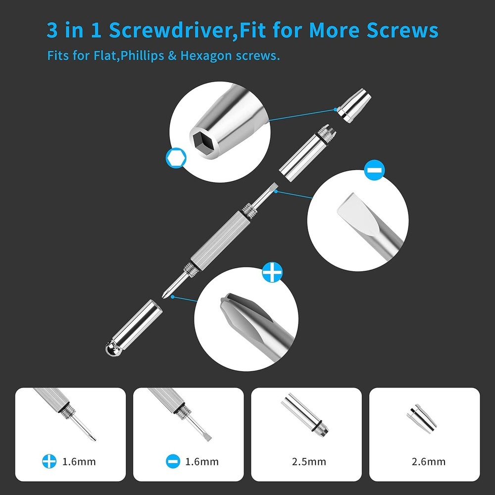 Portable Magnetic Eyeglass Repair Tool Kit with Multi-Functional Keychain