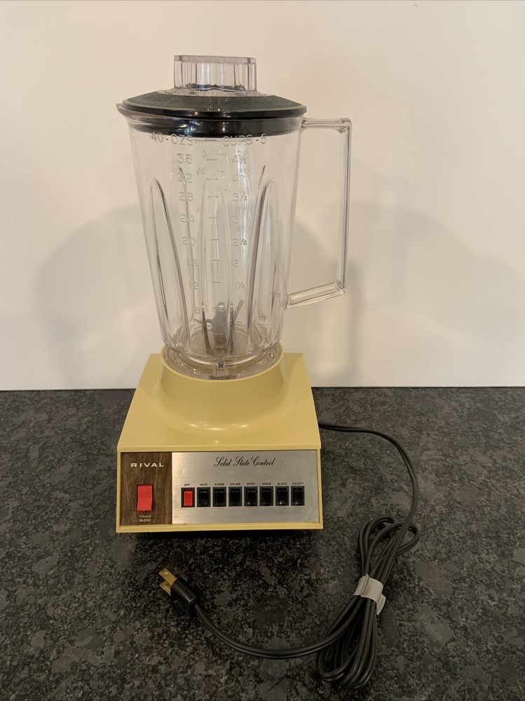 Vintage Rival Model 933 Solid State Control 7 Speed Blender W/ Touch Blend WORKS