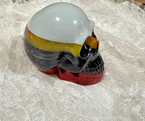 Multicolor Resin Skull – Layered Design, Handmade Decor