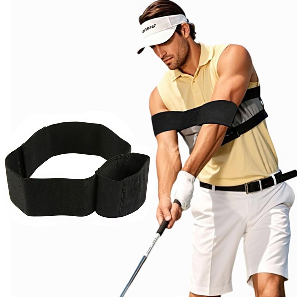 Golf Swing Training Aid - Adjustable Arm Band for Stability & Swing Correction,