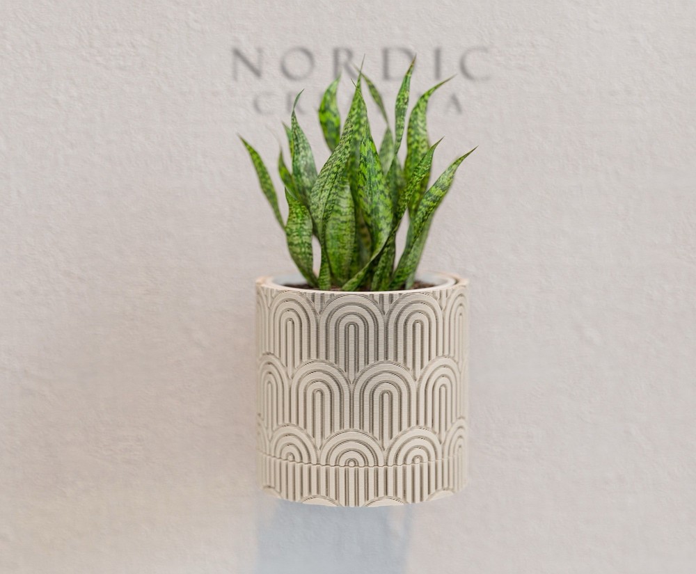 Arc Textured Wall Planter - Art Deco