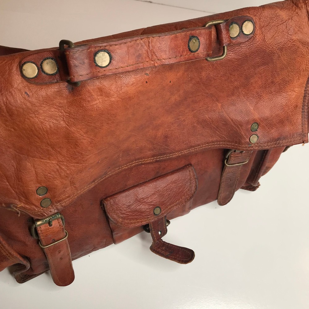 Vintage Brown Leather Shoulder Bag