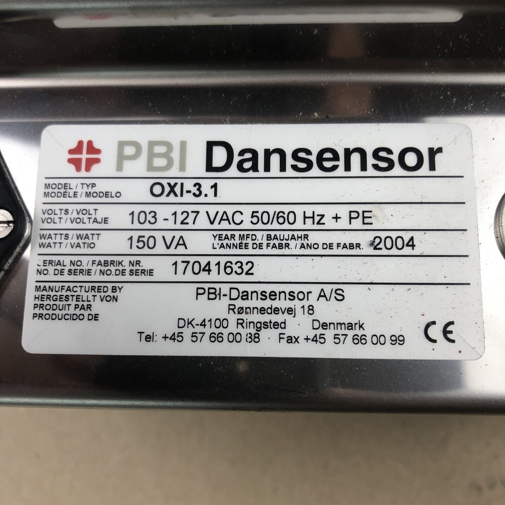 PBI Dansensor OXI-3.1 Oxygen Sensor Indicator, Gas Analyzer