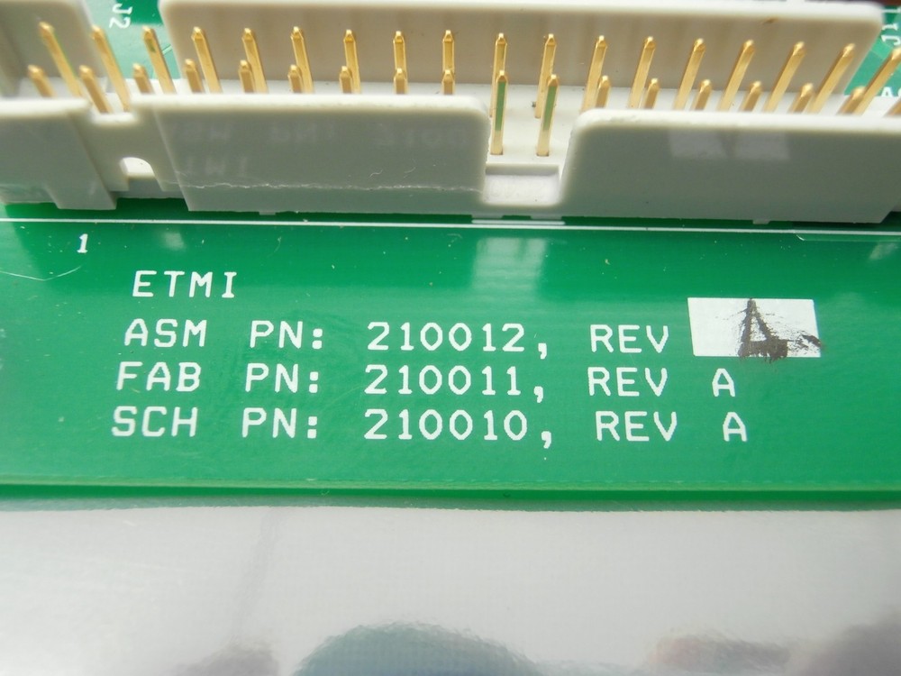 ASM Advanced Semiconductor Materials 201012 Connector Board PCB ETMI 201011 Used