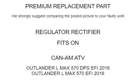 Regulator Rectifier for Can-Am Outlander L Max 570 2016