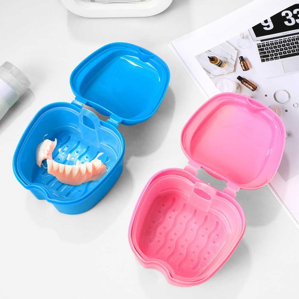 2 Pcs Professional Denture Case Travel-Sized Retainer Container Household