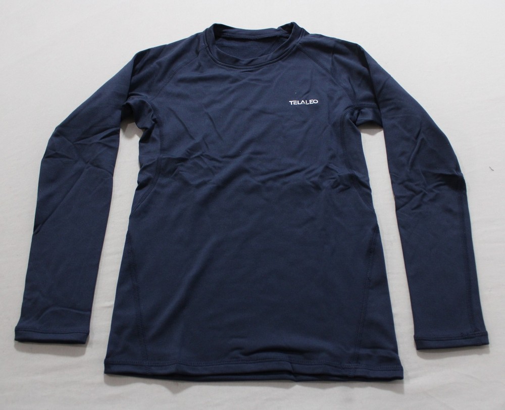 Telaleo Unisex Kids 2pc Compression Base Layer Undershirt EJ3 Black/Blue Size XS