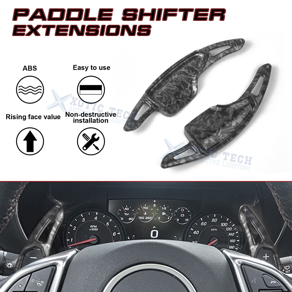 Black/Red Paddle Shift Steering Wheel Shift Extension For Chevy Camaro Corvette