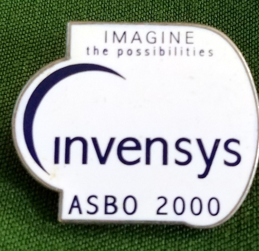 Very Nice 1” Invensys ASBO 2000 Lapel Pin