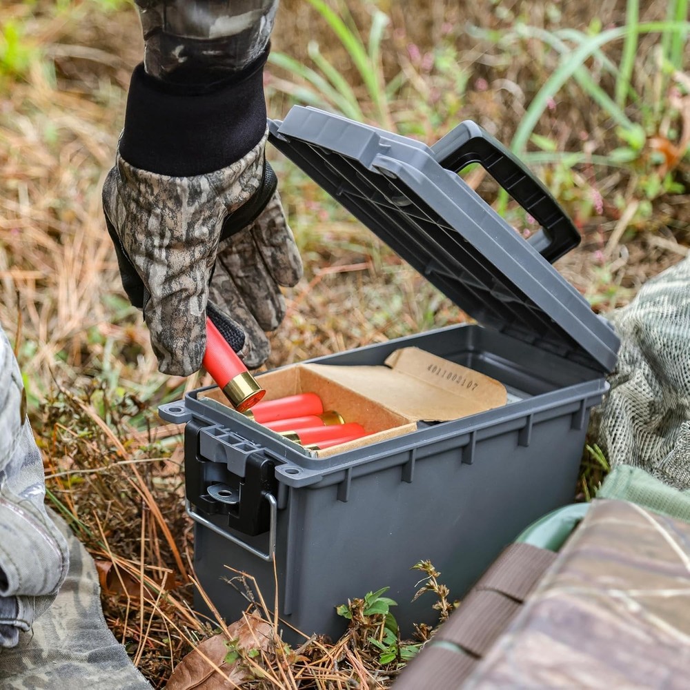 Ammo Storage Box - Gray, 1-Pack, Water Resistant