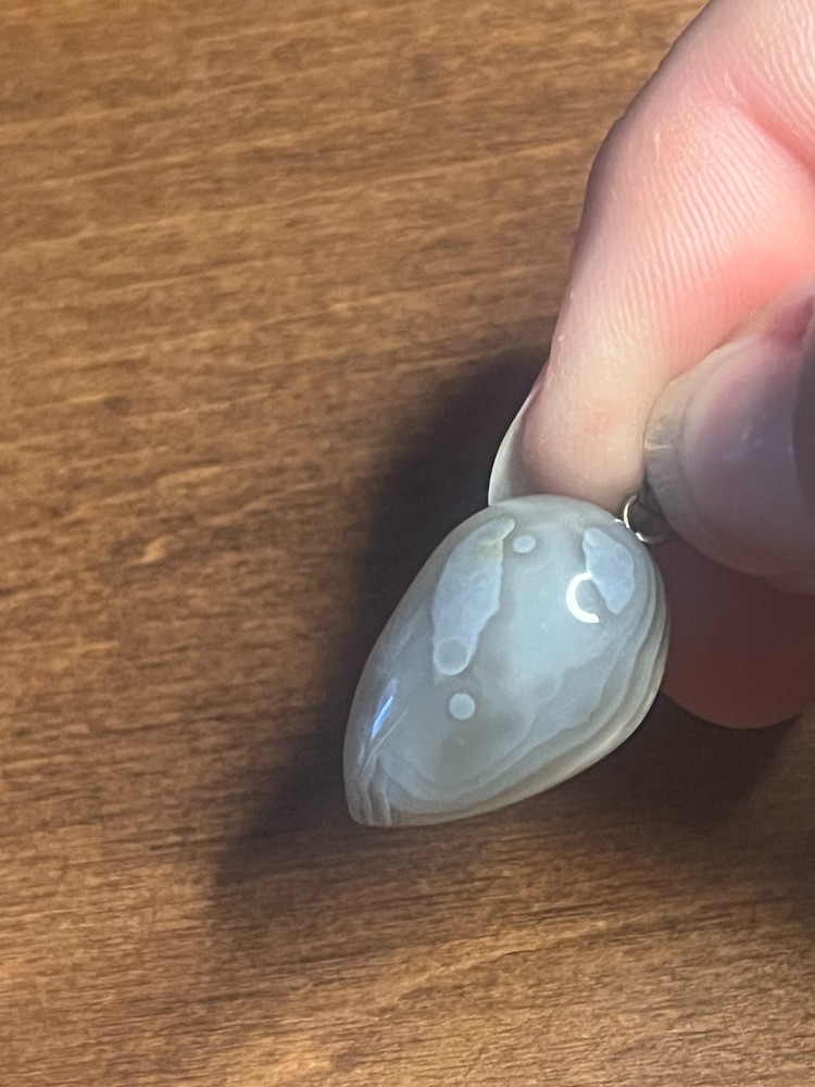 Gray Striped Botswana Agate Pendant