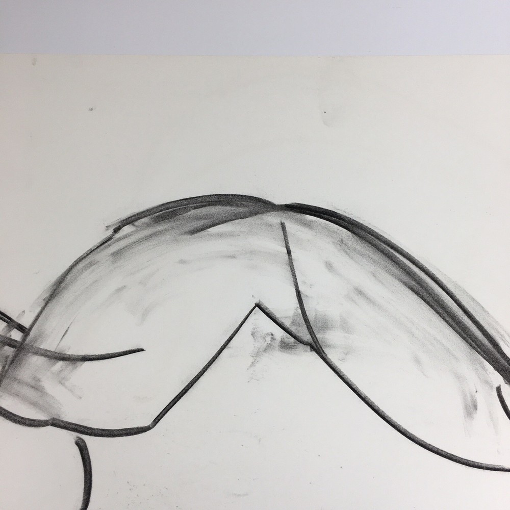 Kip Gresham Unsigned Original Charcoal Drawing Gymnast Curwen Archive #13