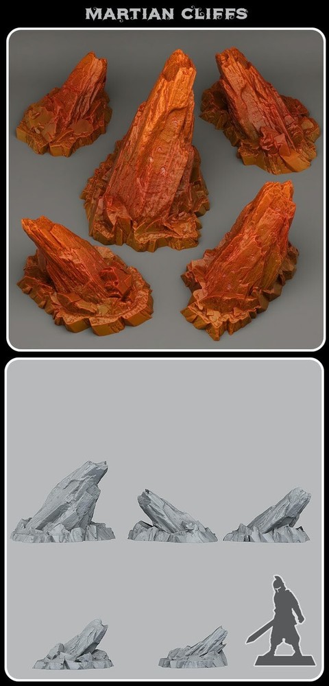 Martian Cliffs Terrain Scenery Tabletop Miniatures 28mm