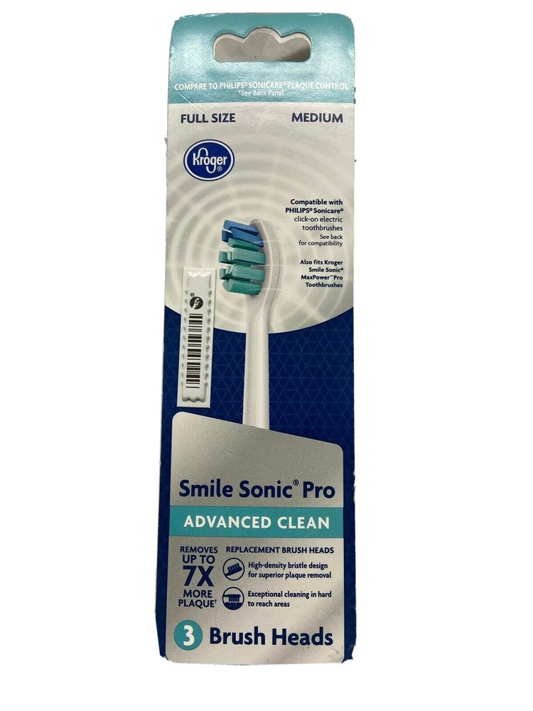 KROGERS MEDIUM BRUSH HEADS 3 COUNT ADVANCED CLEAN