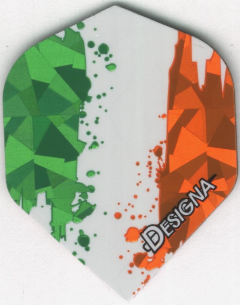 Splattered Irish Flag Dart Flights: 3 per set