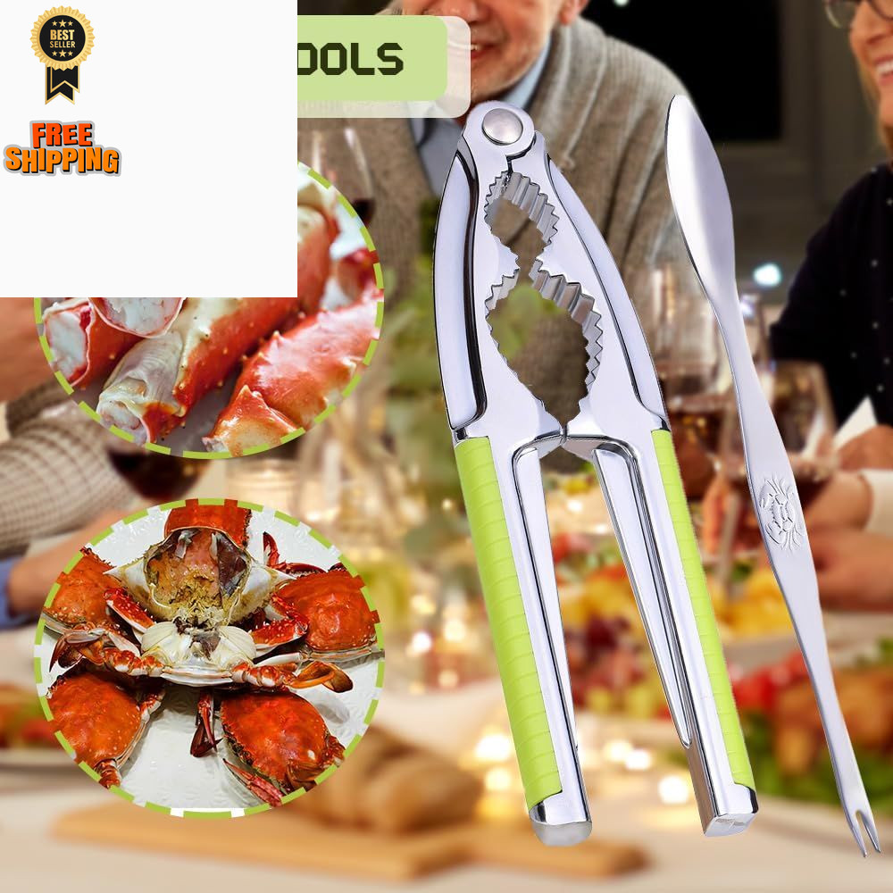 Nut Cracker, Nutcracker, Seafood Tools, Walnut Cracker for 3 Piece Set, Green