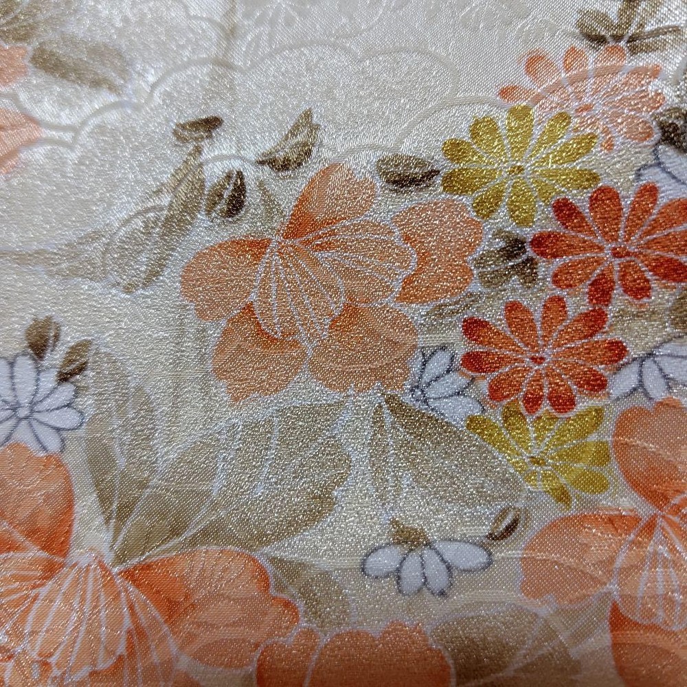 Komono Polyester Kimono Flower Pattern, Size 155cm, , Slight Mark