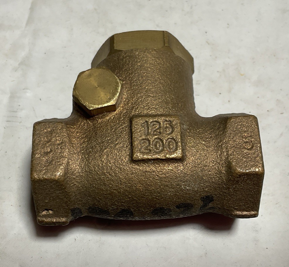 Milwaukee 1/4" Brass Check Valve Threaded 125S 200W