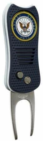 U.S. Navy Switchblade Golf Divot Tool -Navy/Wht