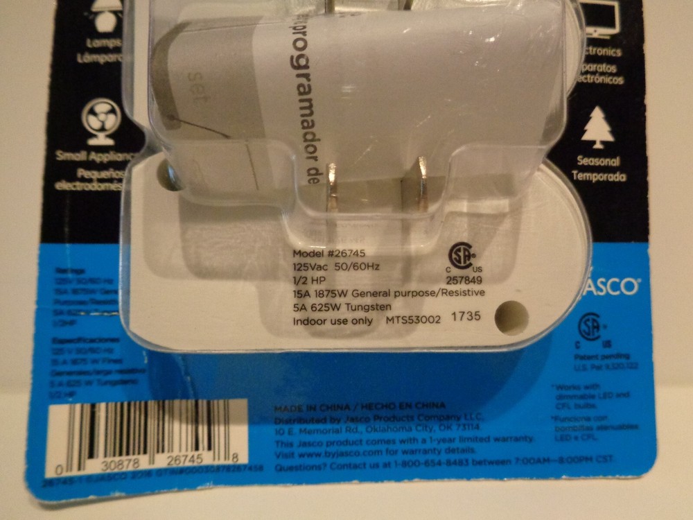 Jasco 26745 2 pack Multi Purpose Light Control Timer indoor digital