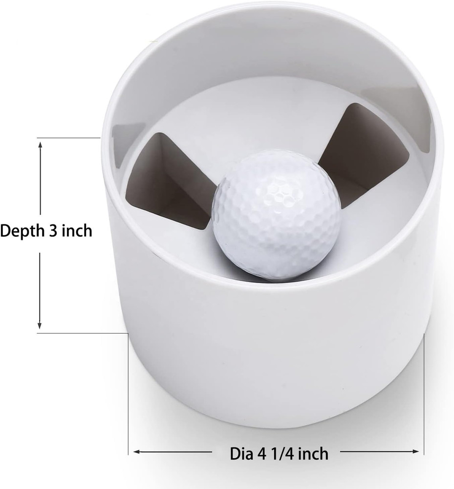 2PCS Golf Hole Cup,Abs Ivory White Plastic Golf Cups,Dimension 4" Depth, Diamete