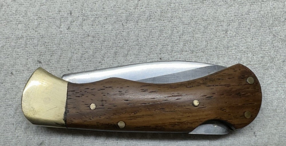 Nice Hand-Made Hardwood Handle Lock-back Knife Interesting EDC