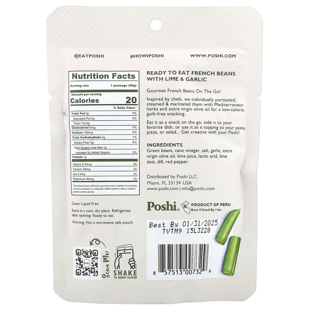 French Beans, Lime & Garlic, 1.76 oz (50 g)