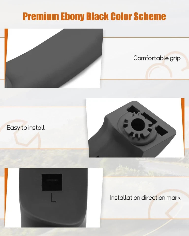 Hulyxayfave 25932417 Inside Door Pull Handle Left, Silver with Ebony Texture