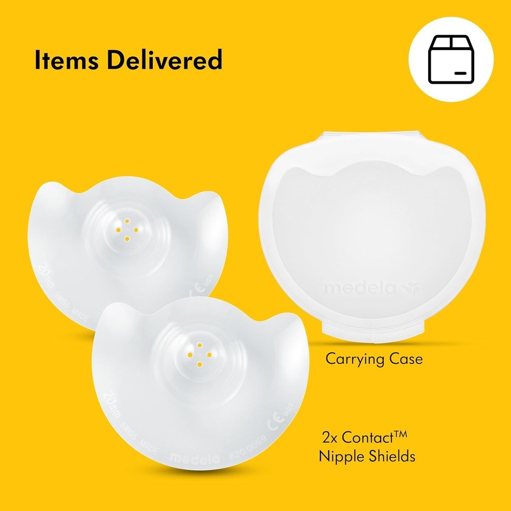 Contact Nipple Shields, Medium 20mm, Food Grade Silicone | for Latching Diffi...