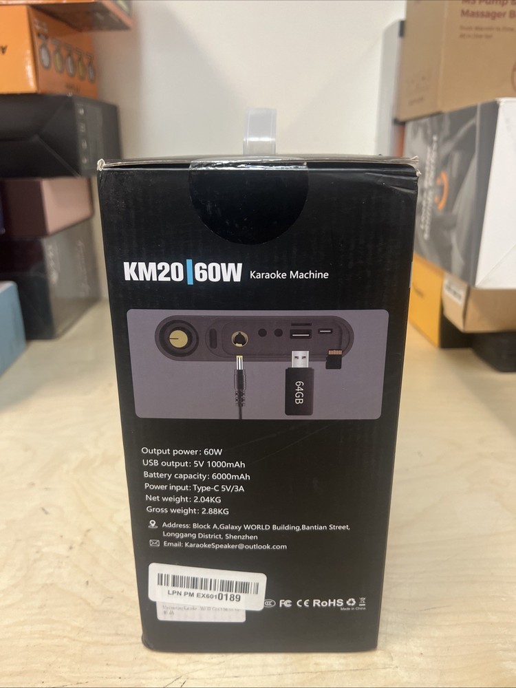 Karaoke Machine KM20 bluetooth speaker with 2 microphones