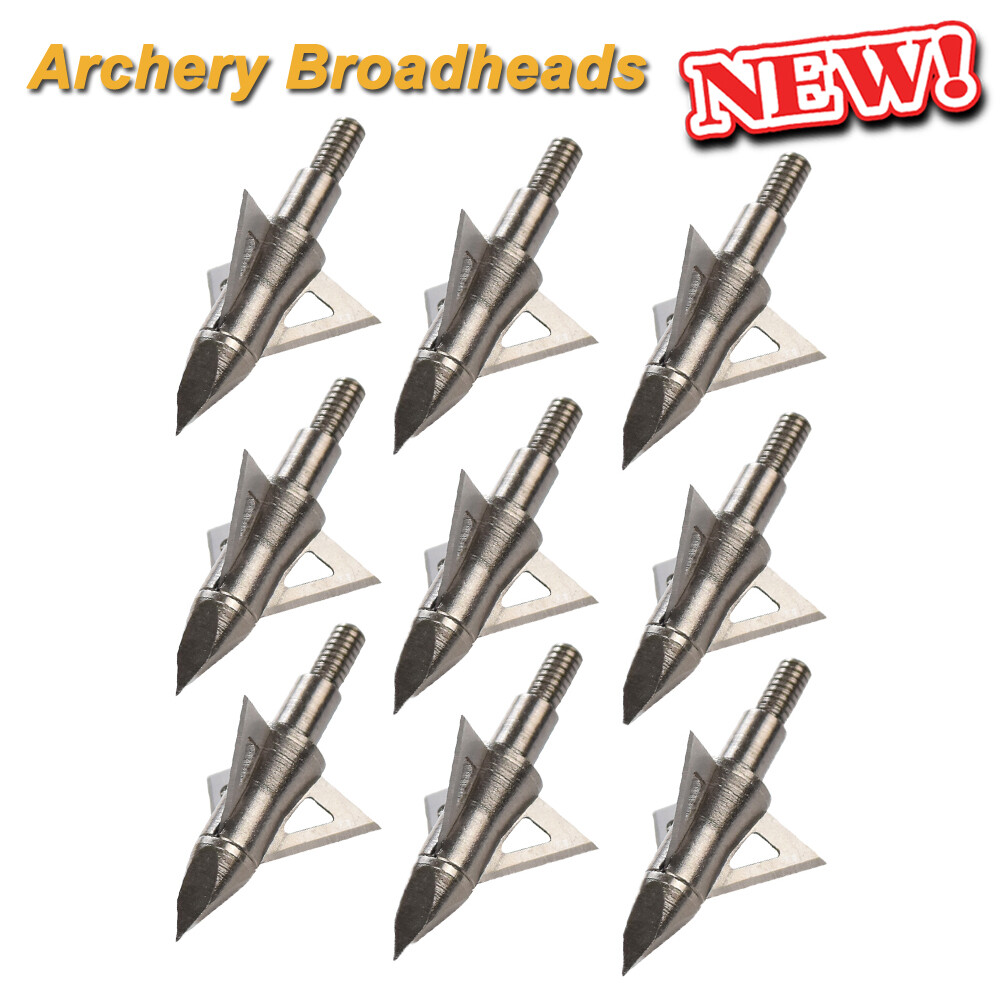 Archery Arrowhead Broadheads 100/125Grain Arrow Tips Points Bow Hunting Crossbow