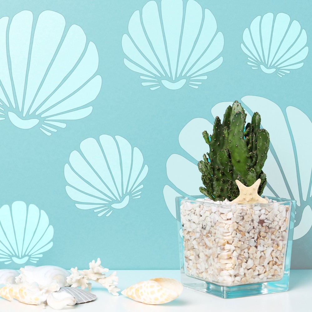 KIDS Reusable Plastic Stencils (5 pcs) // SCALLOP SHELL